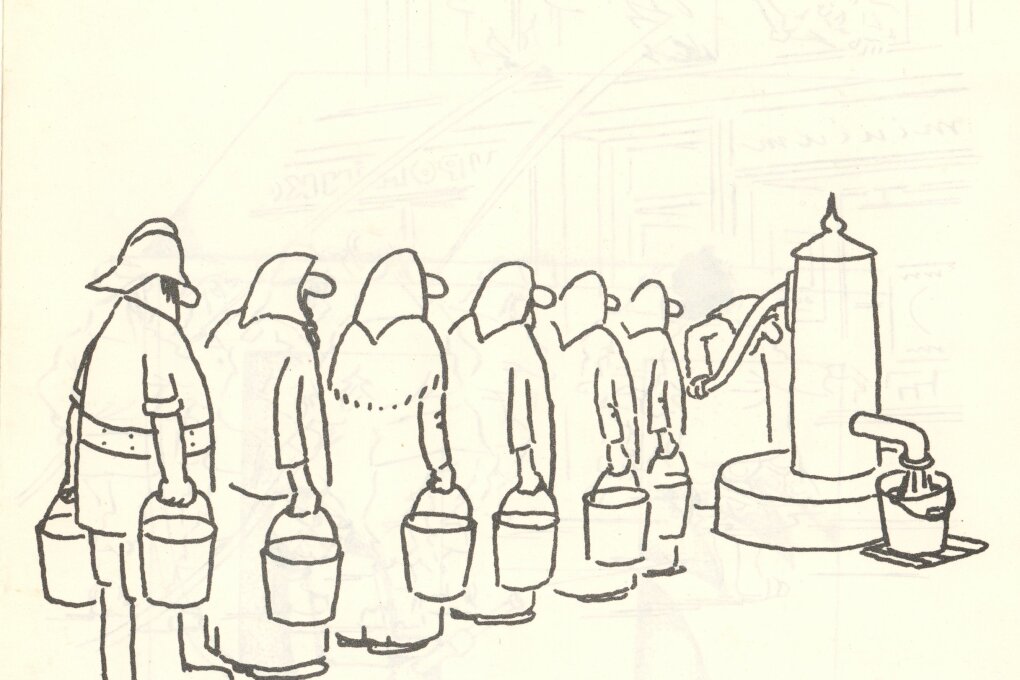 Hoří – kreslený humor